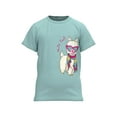 thumbnail image 1 of Cotonly Kids Llama Graphic Short Sleeve T-Shirt with text "Woolly Cool", 100% Organic Cotton, Sizes 2T-6 Years, 1 of 2