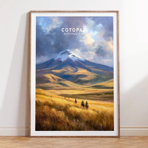 Cotopaxi Ecuador Mountain Landscape National Park Print, Stretched Canvas Size 16x24