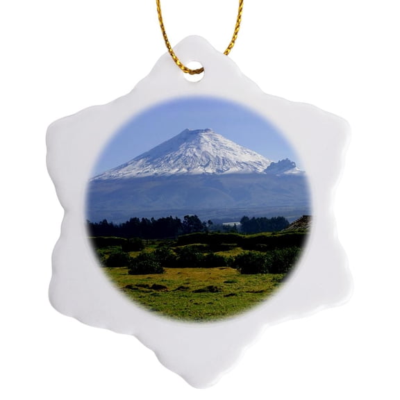 3drose, Cotopaxi Mountain, Ecuador - Sa07 Kpi0006 - Kristin Piljay, 3 inch Snowflake Porcelain Ornament