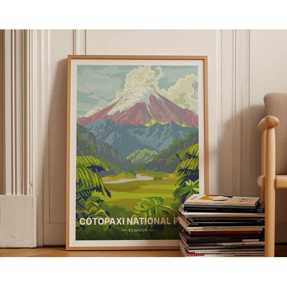 Cotopaxi Volcano Ecuador Wall Art Print, Unframed Paper Poster 8x10in