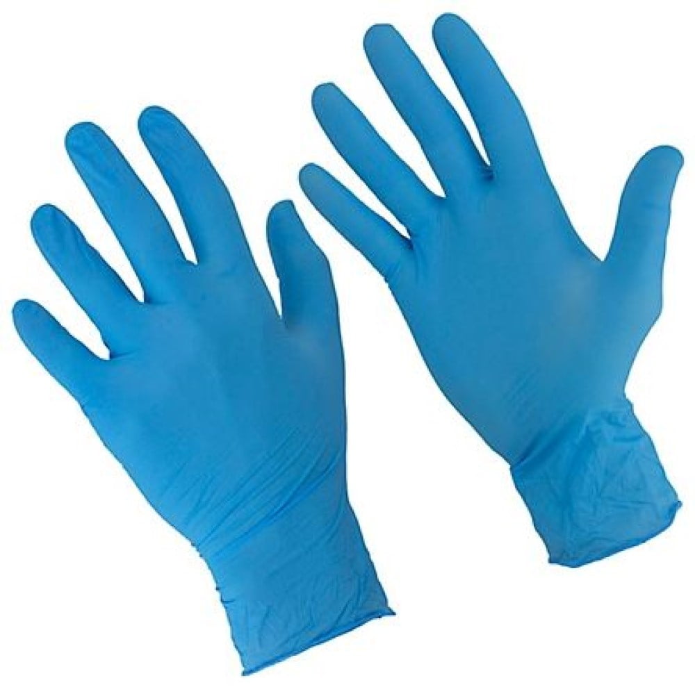 Cotran 87-503 Sharplex Powder Latex Free Nitrile Gloves 100-Pack Light Blue, M