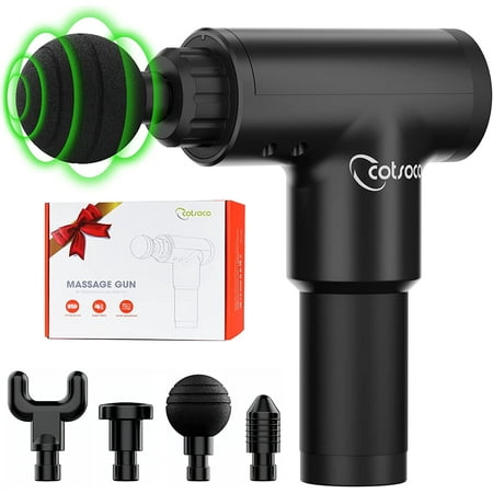 Cotsoco 6 Speeds Massage Gun, Cordless Handheld Deep Tissue Muscle Massager, Black