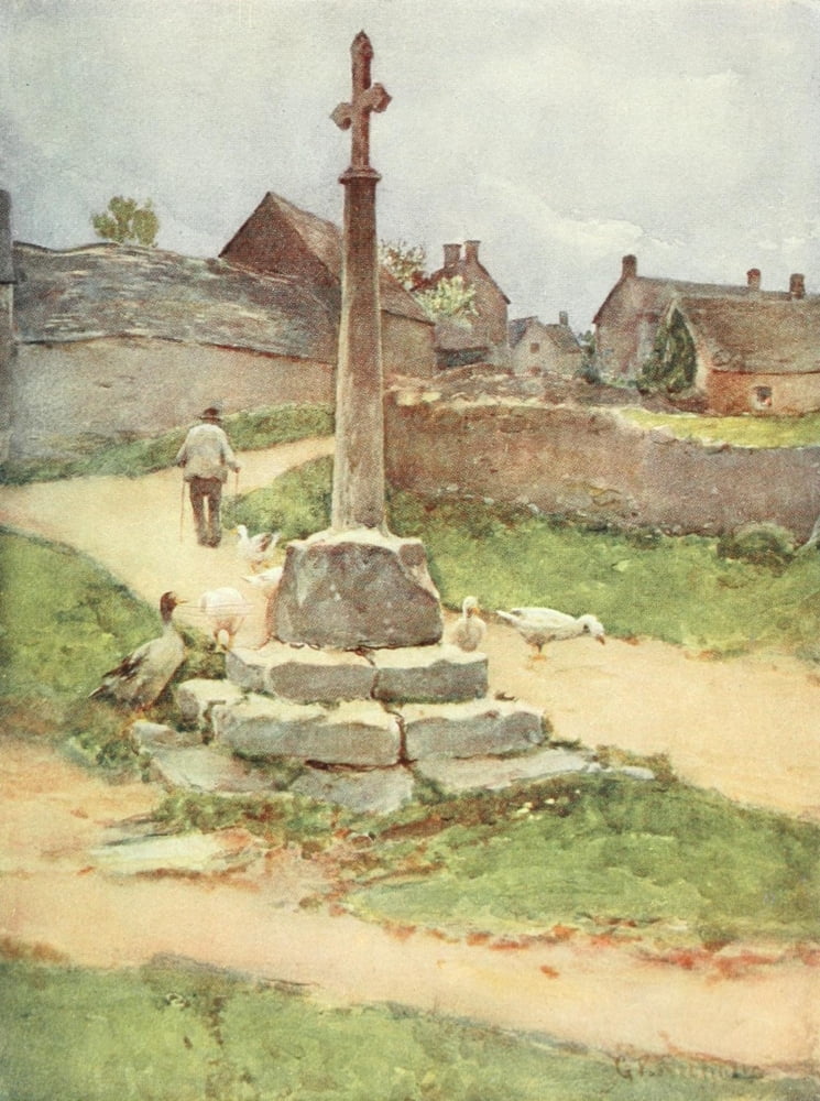 Cotswolds 1920 Condicote Cross Canvas Art - George F Nicholls (24 x 36)