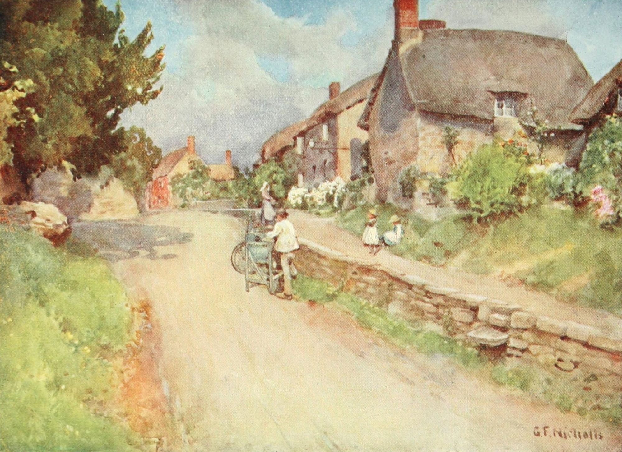 Cotswolds 1920 Ebrington Cotswolds Canvas Art - George F Nicholls (24 x 36)