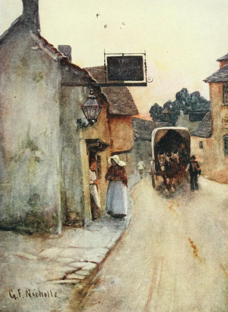 Cotswolds 1920 Fairford Canvas Art - George F Nicholls (18 x 24)