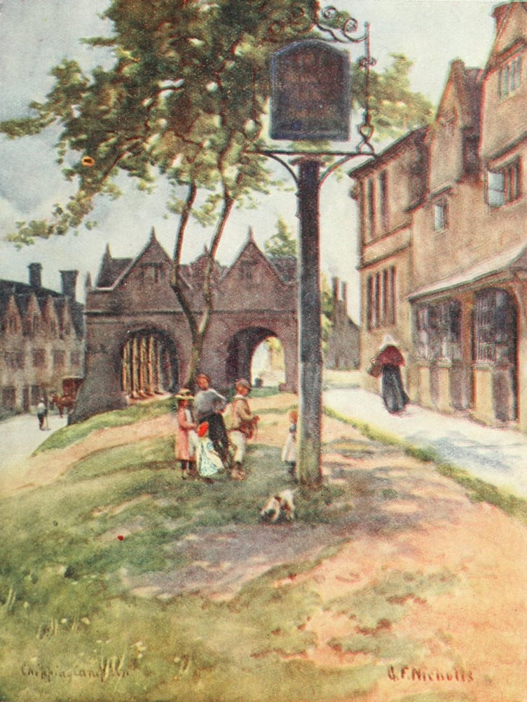 Cotswolds 1920 Market Hall Chipping Campden Canvas Art - George F Nicholls (24 x 36)