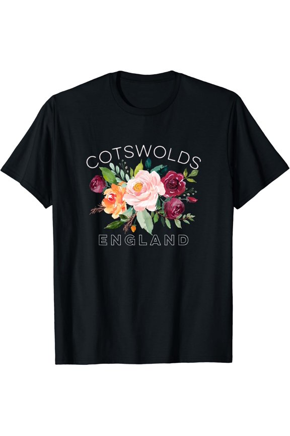 Cotswolds England Rose Bouquet T Shirt Size S-5XL