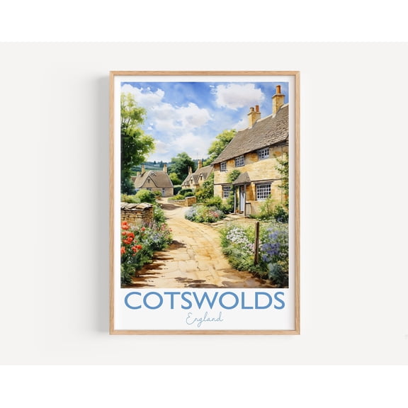Cotswolds Poster, Travel Print of Cotswolds, England, Cotswolds Gift, Travel Watercolour Gift, 16x24 UNFRAMED