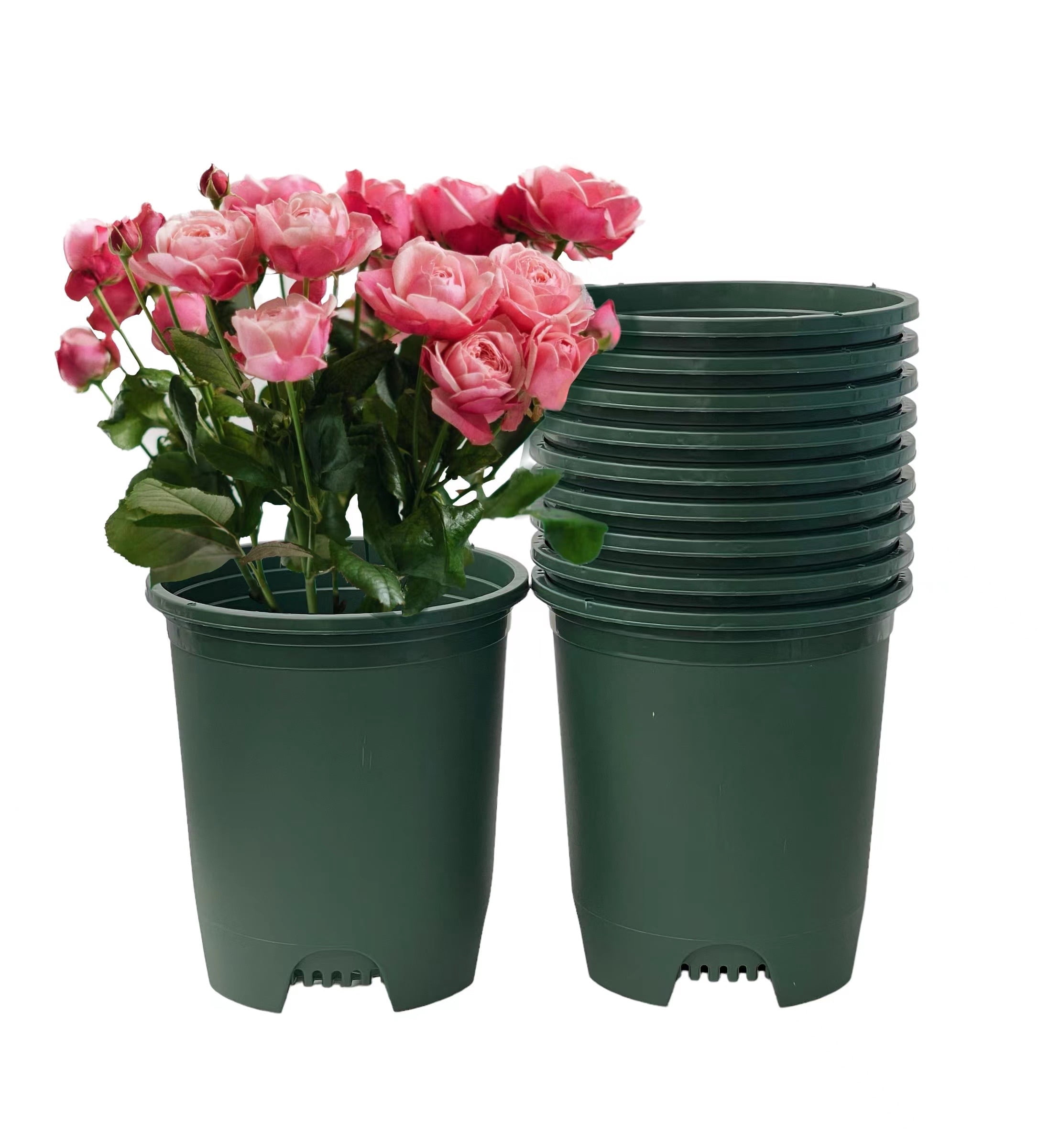 Cotta Planters 3 Gallon Nursery Pots 10-Pack Wholesale Plastic Black Tree Planters Greenhouse accessories Holes for Plant Cage Stakes