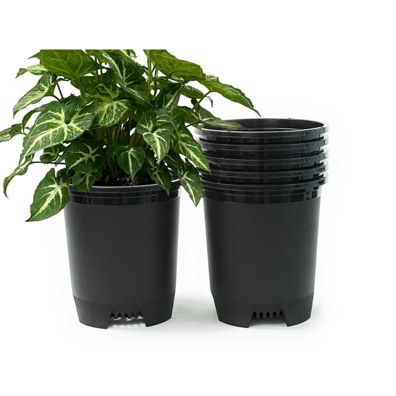 Cotta Planters 3 Gallon Nursery Pots 6-Pack Plastic Planters Greenhouse Supplies Holes for Plant Cage Stakes