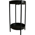 thumbnail image 1 of Cotta Planters 23" Black 2-Tier Metal Plant Stand with Removable Trays – Indoor Plant Shelf, Modern Side Table or Nightstand, Powder-Coated Steel Frame, 1 of 5
