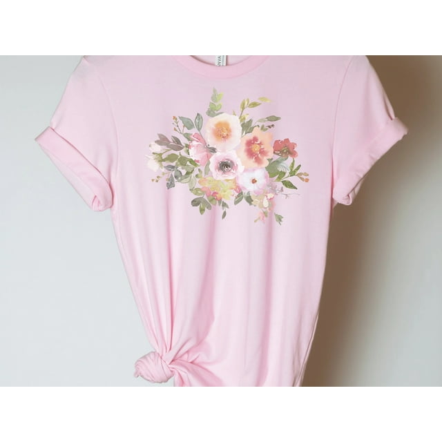 Cottagaecore Soft Watercolor Floral T-Shirt