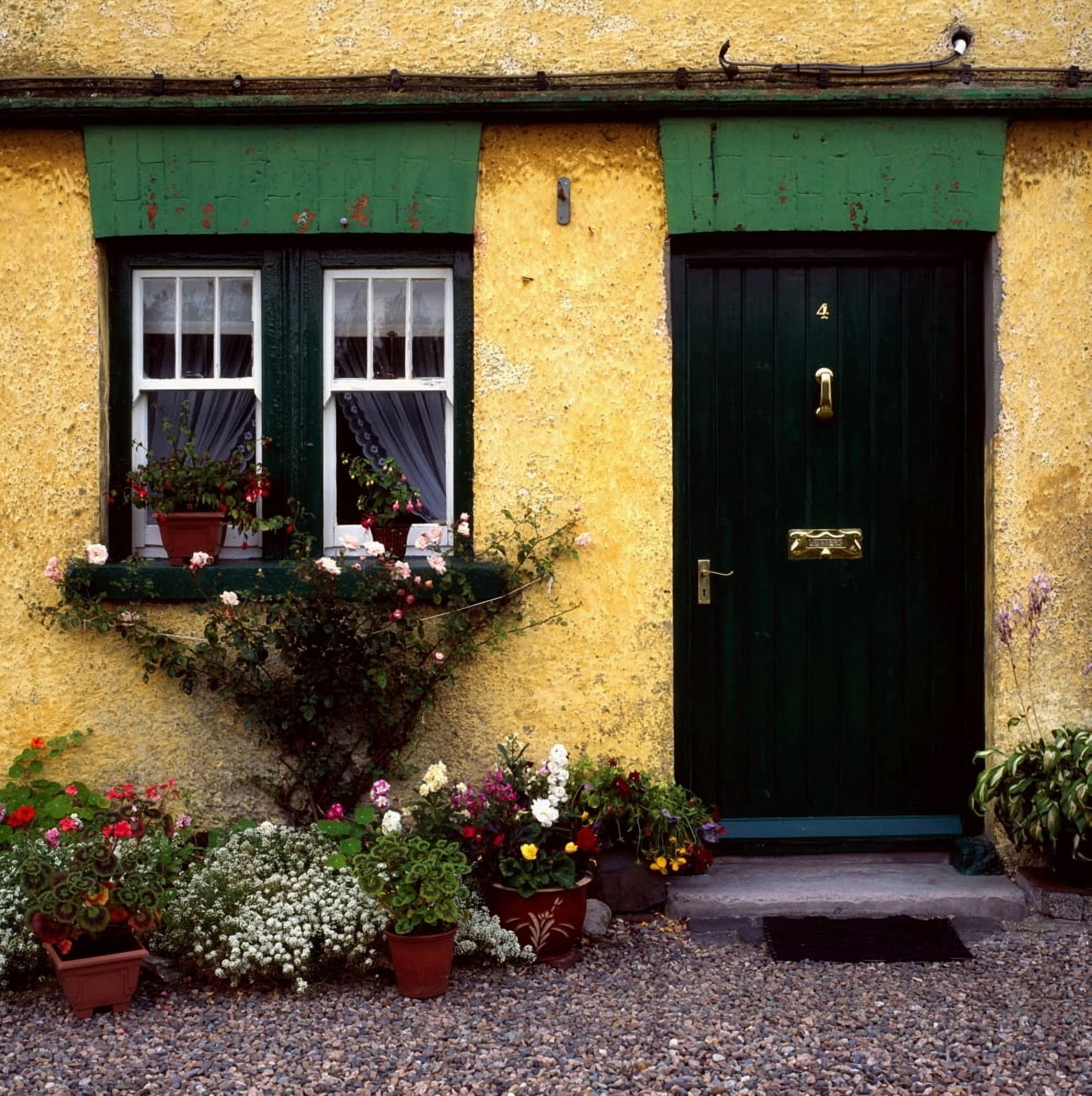 Cottage At Bushmills Co Antrim Ireland Canvas Art - The Irish Image Collection Design Pics (15 x 15)
