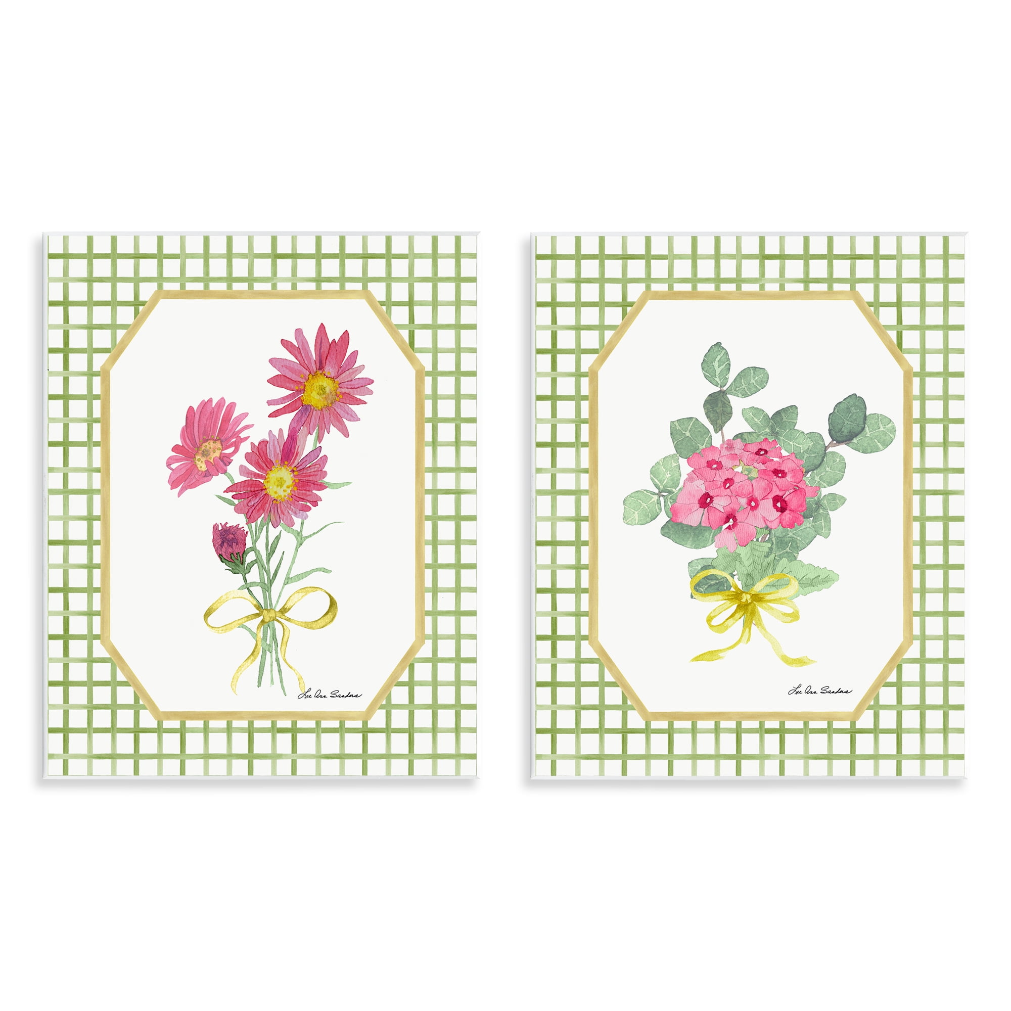 Cottage Botanical Story 2 Piece Wall Plaque Art Set, design by Lee Ann Sanders