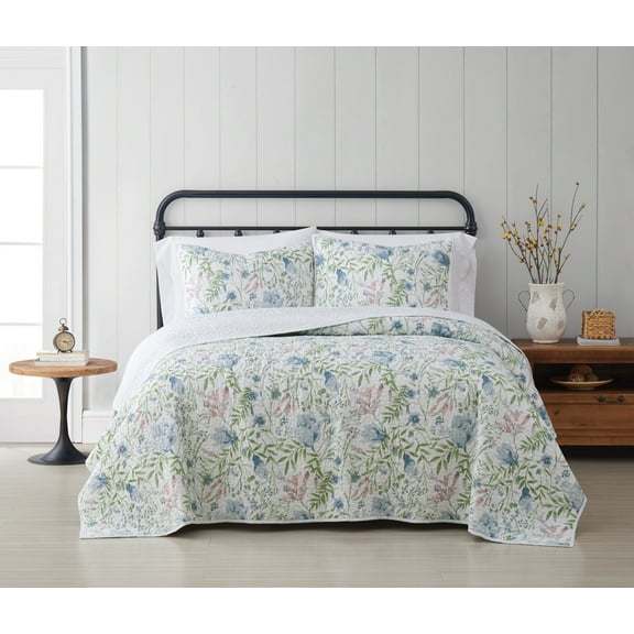Cottage Classics Field Floral Multi Cotton 2-Piece Twin XL Quilt Set, floral themed, for Men and Women, OEKO-TEX Certified Confidence