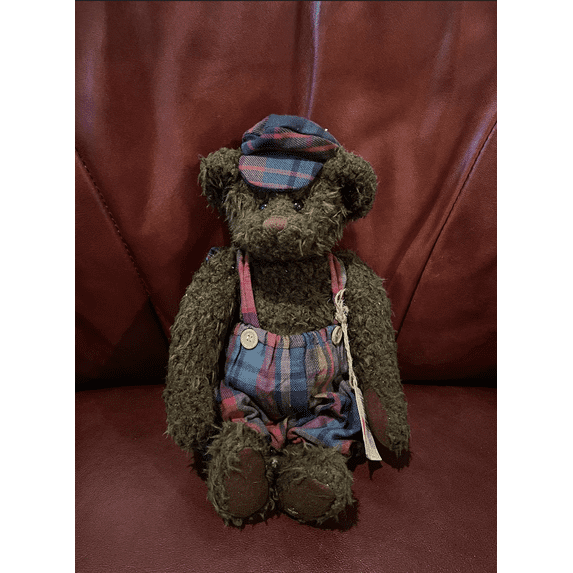 Cottage Collectibles Wooster 11" plush toy TEDDY BEAR CB128 overalls TAGGED VTG