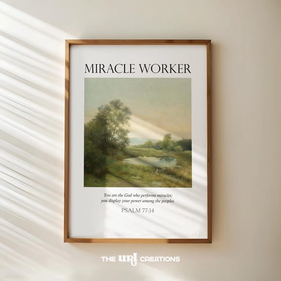 Cottage Core Christian Vintage Miracle Worker Landscape, Unframed Paper Poster 8x10in