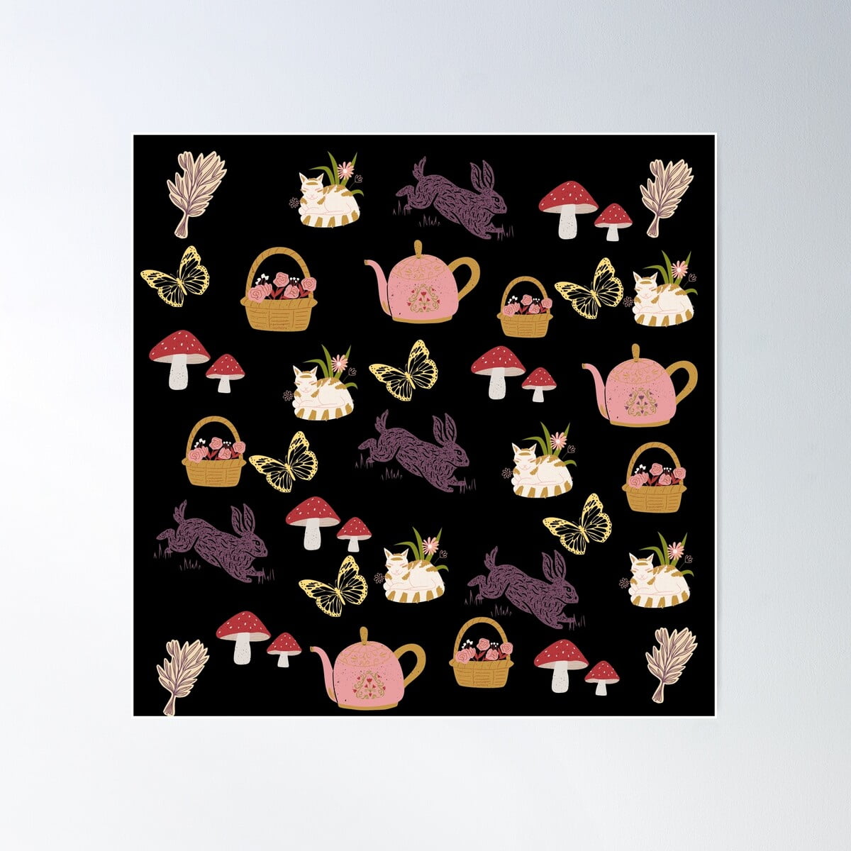 Cottage Core, Woodland, Bunny Rabbits, Tea Kettles, Butterflies, Cat ...
