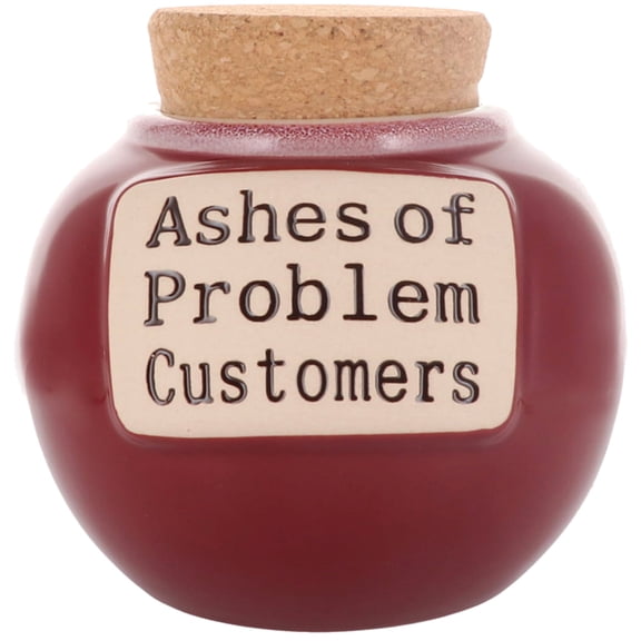Cottage Creek Ashes of Problem Customers Piggy Bank, Ceramic, Red