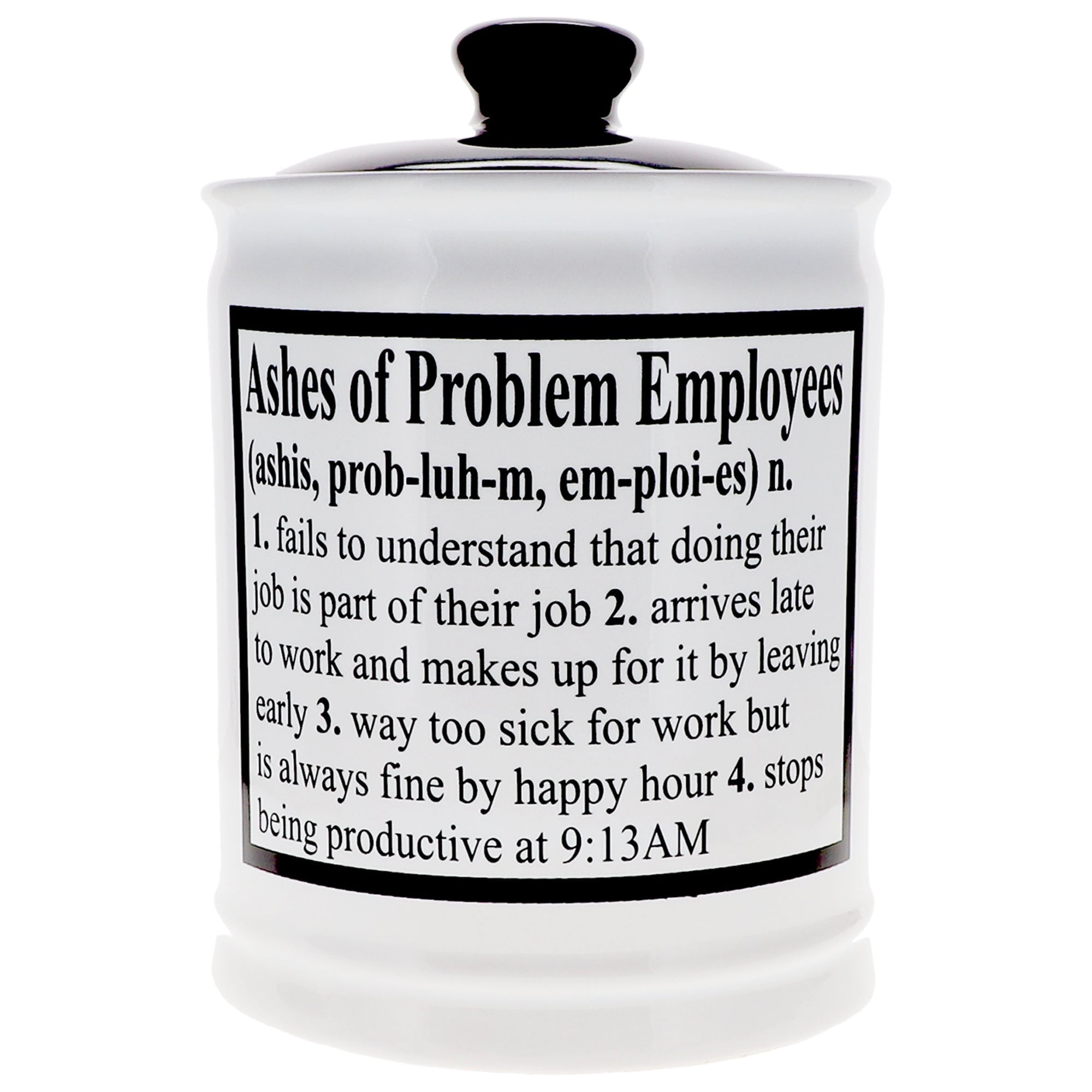 "Ashes Of Problem Clients" Coin Bank - Red Ceramic Jar With Cork Lid, Office Gag Gift