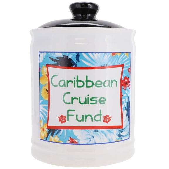 Cottage Creek Caribbean Cruise Fund Multicolored Ceramic Piggy Bank
