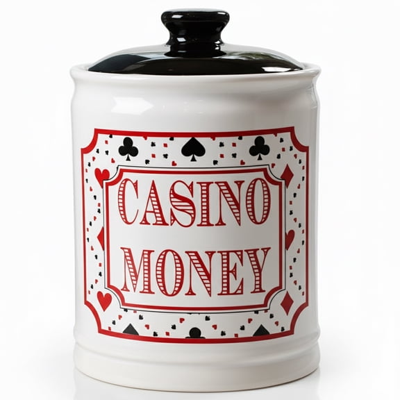 Cottage Creek Casino Ceramic Money Jar