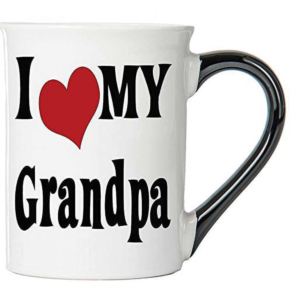 Cottage Creek Coffee Mug, Large I Love My Grandpa Coffee Mug, 18oz Ceramic Grandpa Coffee Cup, Grandpa Mug [White]