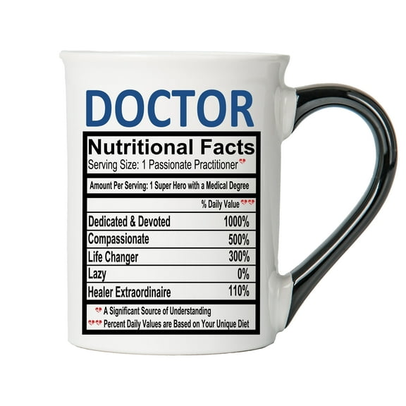 Cottage Creek Doctor Mug, 16oz. Multicolored Letter Print Ceramic Coffee Mug