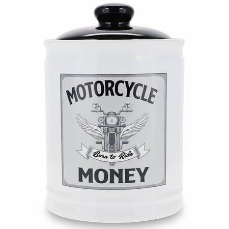 Cottage Creek Motorcycle Ceramic Piggy Bank