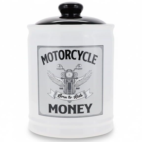 Cottage Creek Motorcycle Ceramic Piggy Bank