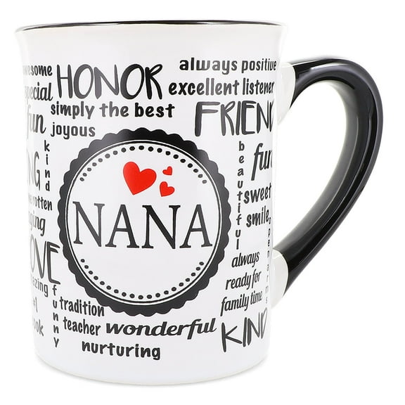 Cottage Creek Nana 16 oz. Ceramic Coffee Mug, Birthday Letter Print