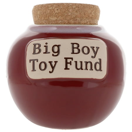 Cottage Creek Red Big Boy Toy Fund Ceramic Piggy Bank for Men