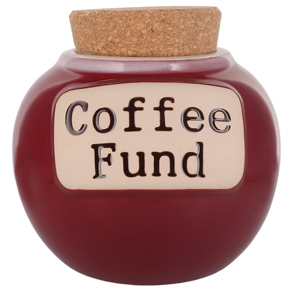 Cottage Creek Red Ceramic Coffee Fund Piggy Bank