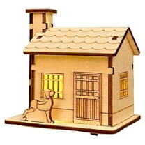 Cottage Decoration Light-Up Handmade Wooden Christmas Village House DIY Craft Kit with Soft Glow for Holiday Decor 1Pcs JASKFLY