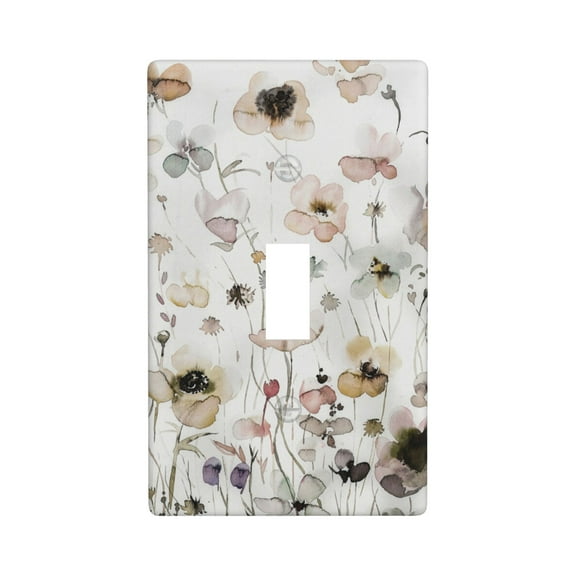 Cottage Florals Light Switch Cover Plates Single Toggle Wall Plate, Decorative 1-Gang Christmas Decor Lightswitch Cover