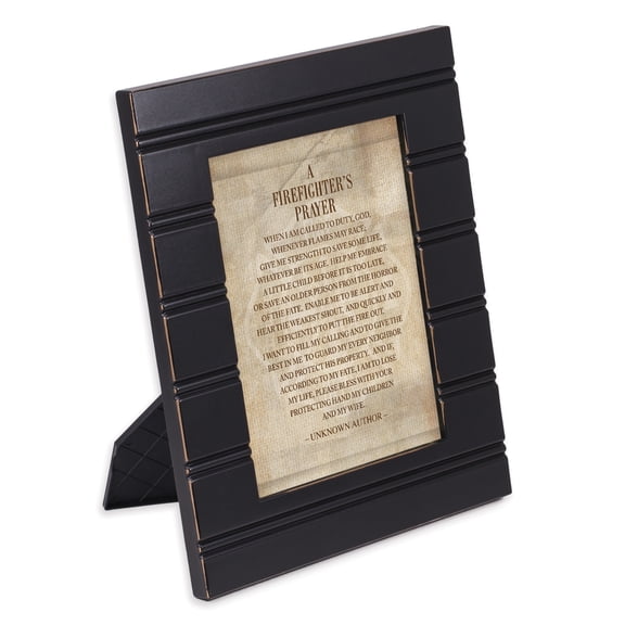 Cottage Garden A Firefighter's Prayer Black Beaded Board 5 x 7 Table Top and Wall Photo Frame
