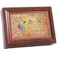 thumbnail image 1 of Cottage Garden Always Believe Woodgrain Rope Trim Jewelry Music Box Plays Wonderful World, 1 of 3