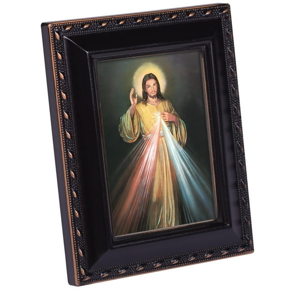 Cottage Garden Divine Mercy Black Rope Trim 2 x 3 Tiny Frame Magnet and Easel