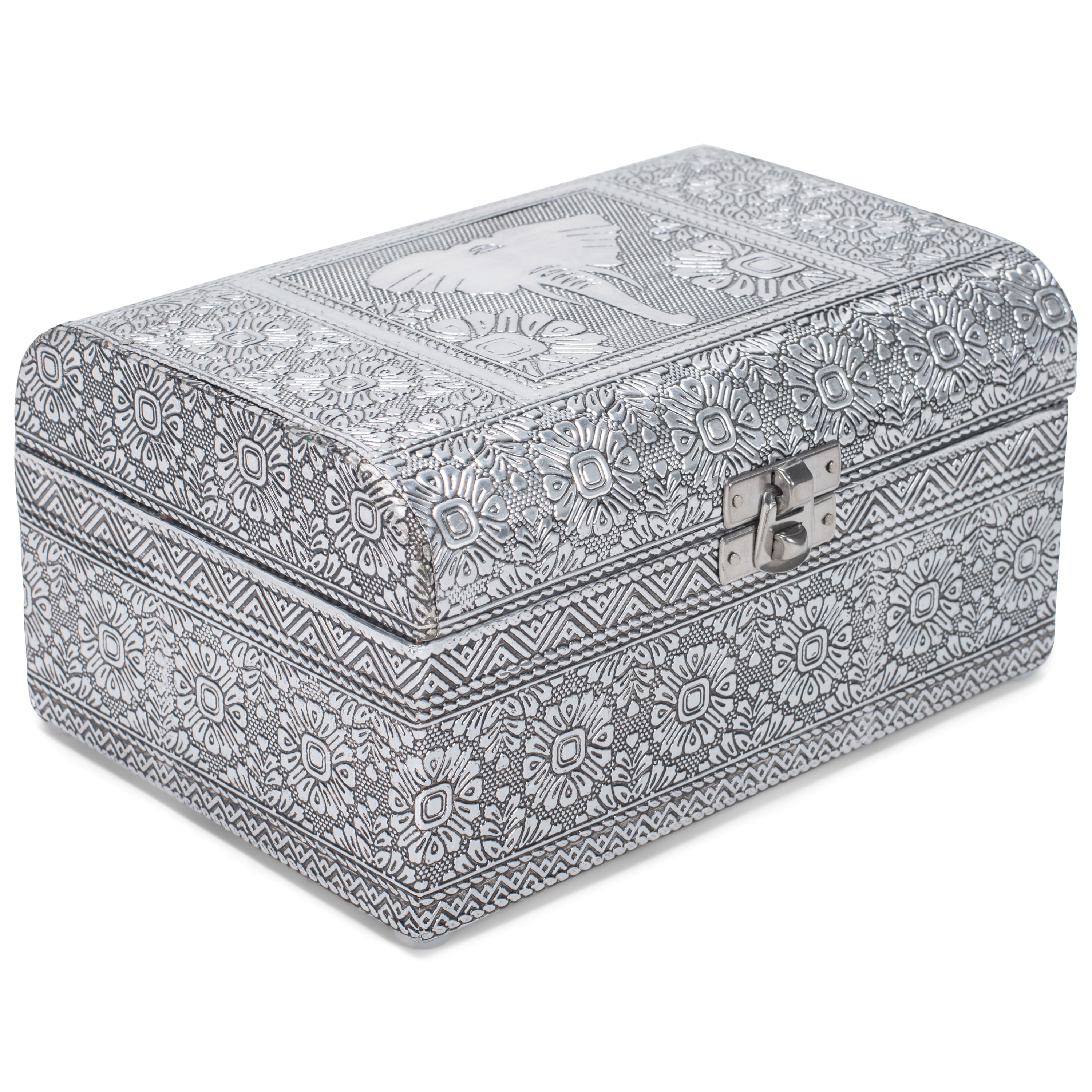 Jeweled box, silver plate and glass trinket box, keepsake box, silver with black rhinestone, popular elegant, understated, vanity decor, gift idea