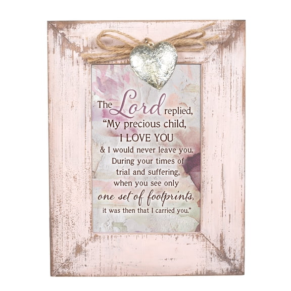 Cottage Garden Faith Hope Greatest is Love Blush Pink Distressed Locket Easel Back Picture Frame