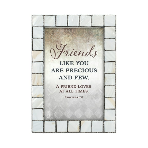 Cottage Garden Friends Like You Mother of Pearl Grey Brush 5 x 7 Table Top and Wall Photo Frame