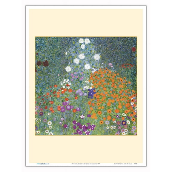 Cottage Garden - From an Original Color Painting by Gustav Klimt c.1907 - Master Art Print (Unframed) 9in x 12in