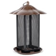 thumbnail image 1 of Cottage Garden Hanging 11 inch Cherry Woodgrain Finish Heavy Duty Mesh Metal 3 Lb. Bird Feeder, 1 of 1