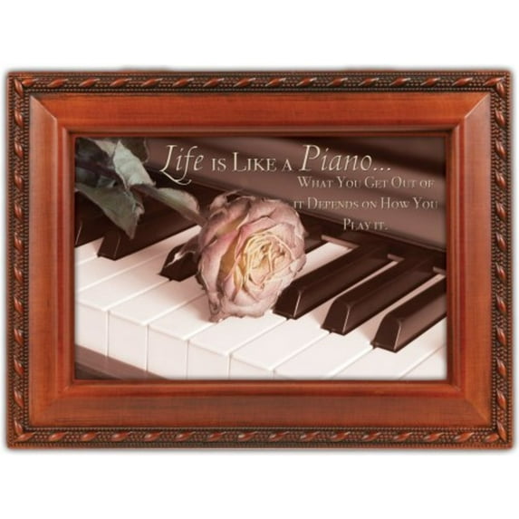 Cottage Garden Life Is Like A Piano Woodgrain Music Box Plays Unchained Melody