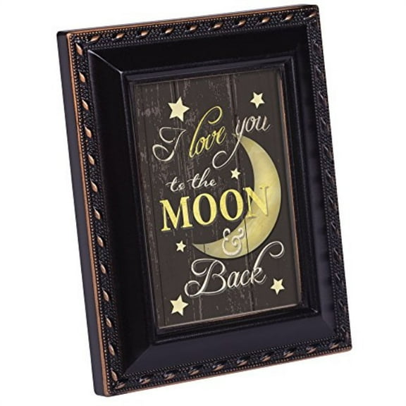 Cottage Garden Love You to The Moon and Back Black Rope Trim 2 x 3 Tiny Frame with Magnet and Easel