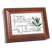 Cottage Garden MB2278 6 x 4 in. Woodgrain Music Box Serenity Prayer Music Box