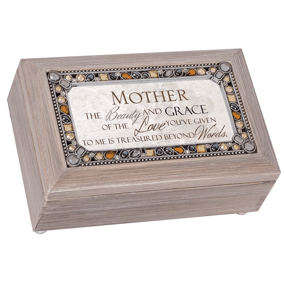 Cottage Garden Mother Beauty Grace and Love Brushed Pewter Jewelry Music Box Plays You Light Up My Life
