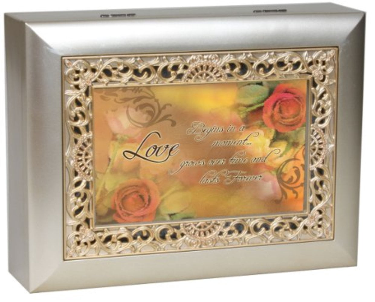 Carillon Portagioielli Cottage Garden 'Love You More' Nero Con Gioielli, Suona 'What A Wonderful World'