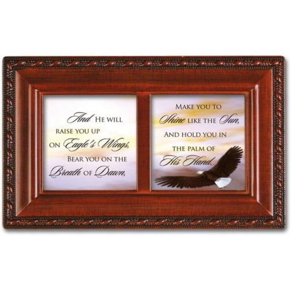 Cottage Garden Petite Inspirational Music Box - Eagle'S Wings Plays Eagle's Wings With Woodgrain Finish