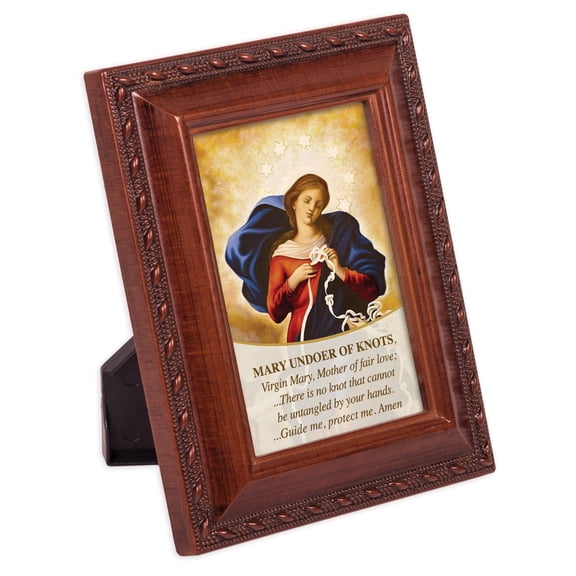 Cottage Garden Powerful Mother Mary by Your Grace Woodgrain Rope Trim 2 x 3 Tiny Frame with Magnet and Easel